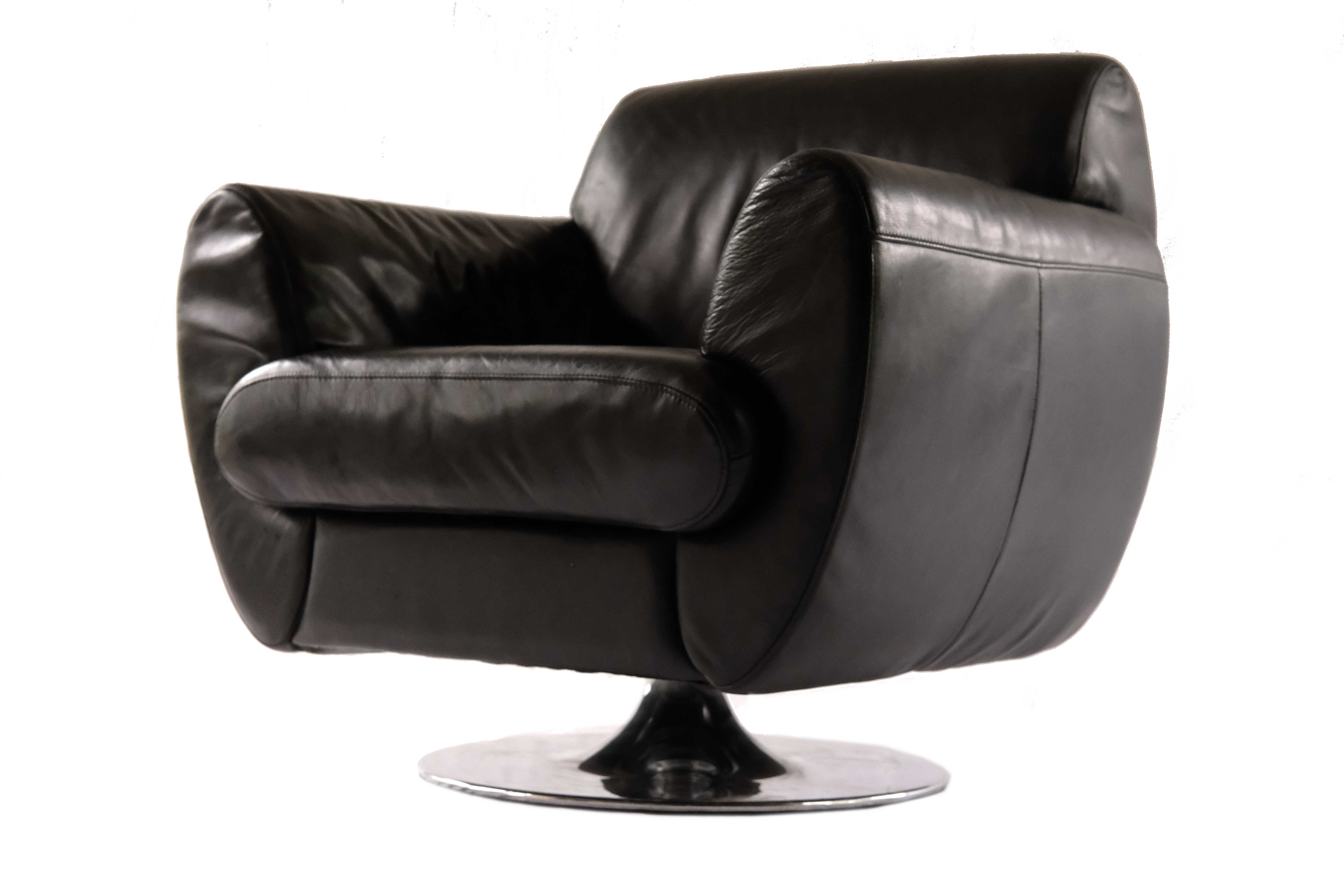BoConcept Black Leather Armchair, Denmark 2000's