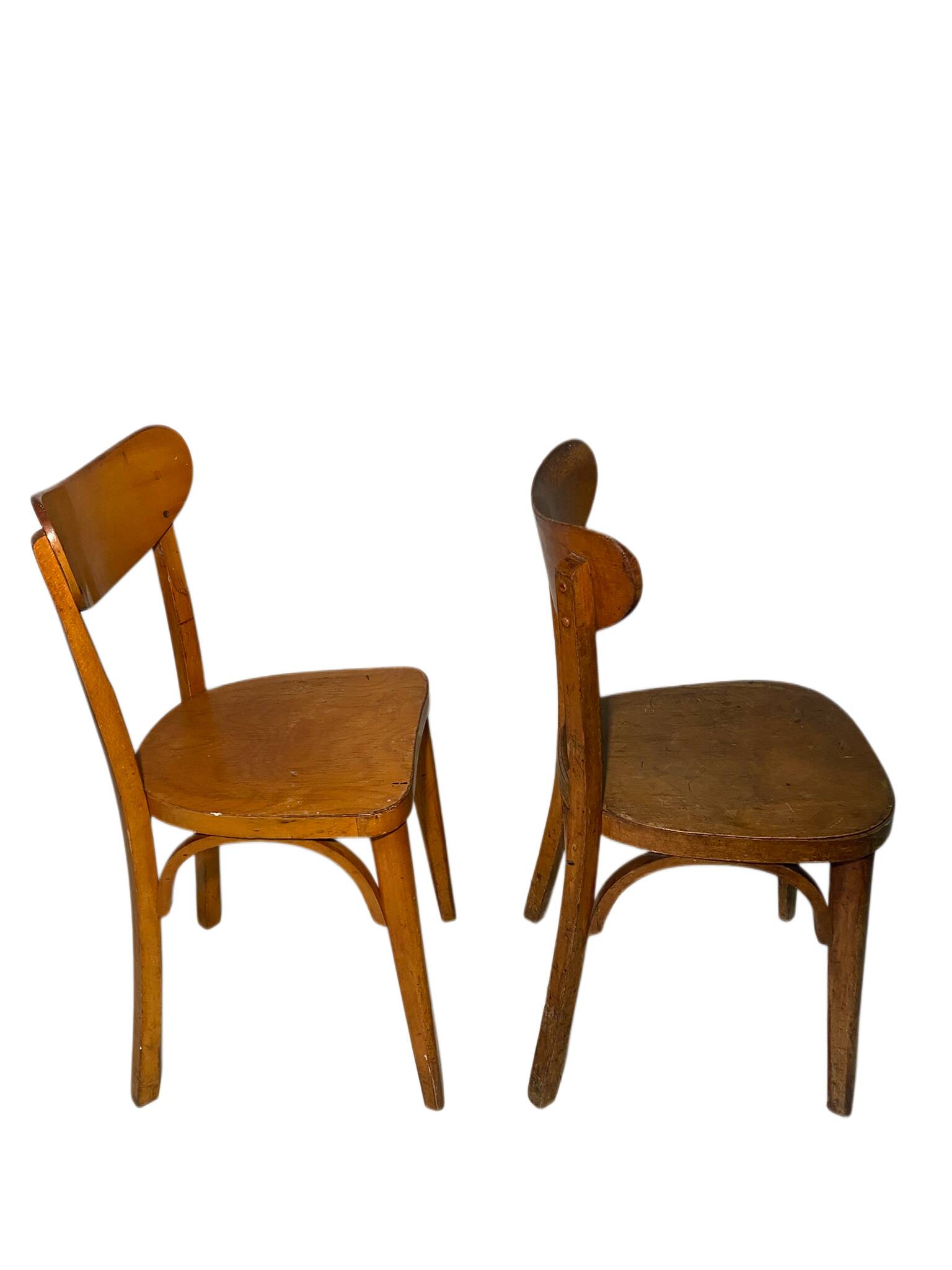 Pair of mismatched vintage chairs - 50s minimalist design