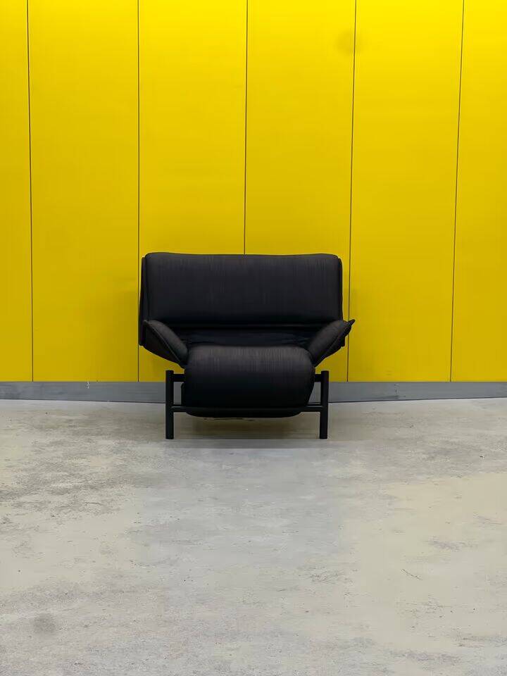 Vintage Black Veranda Armchair by Vico Magistretti for Cassina