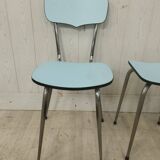 Blue formica table 2 chairs 1 mdj stool