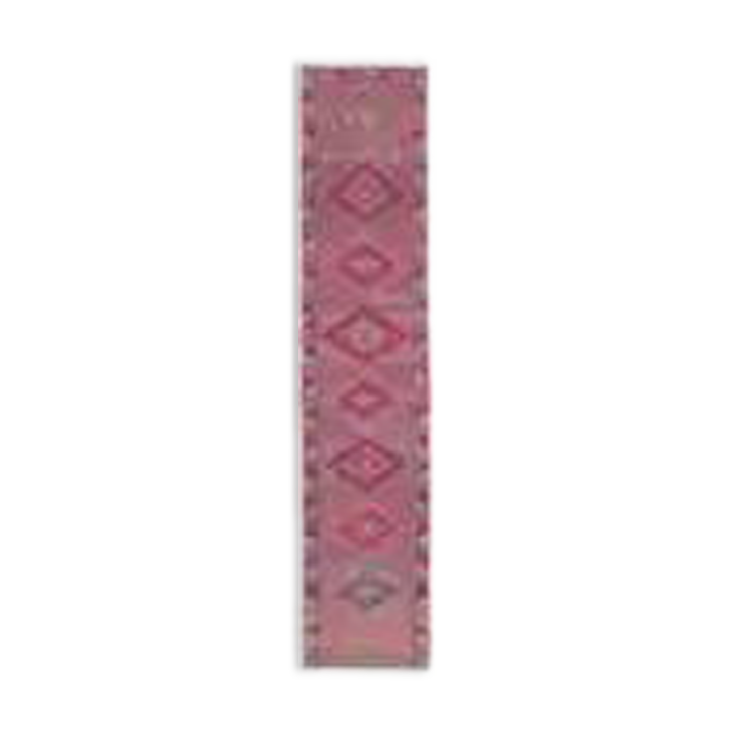 1970s Vintage Turkish Oushak Handmade Wool Cotton Purple Runner Rug 74x355