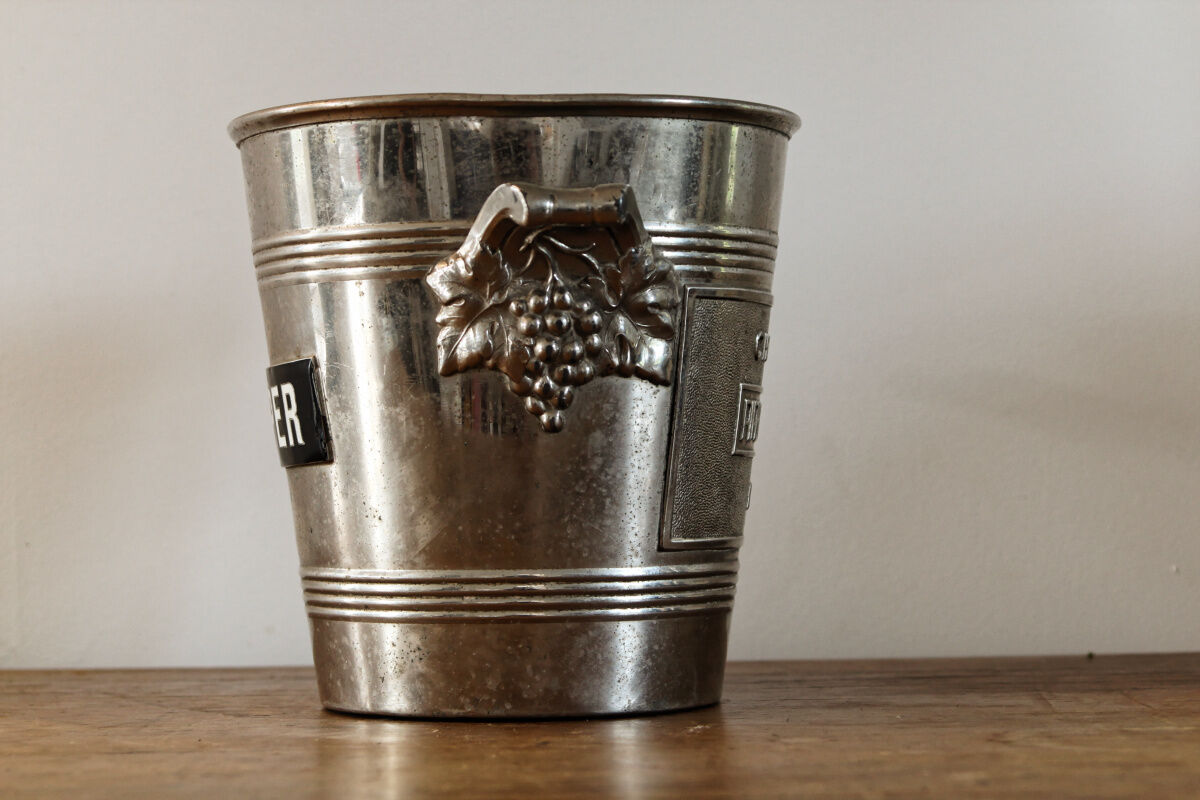 Piper Heidsieck champagne bucket – Silver metal