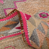 Neutral color handmade runner rug 317x87cm