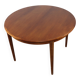 Table ronde de repas extensible danoise en teck – Années 1960