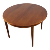 Table ronde de repas extensible danoise en teck – Années 1960