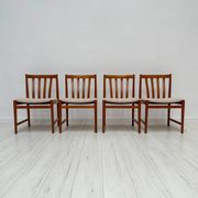 1960s Set of 4 Vintage Teak Dining Chairs by Slagelse Møbelværk
