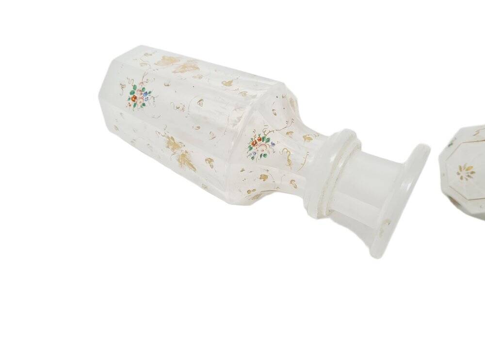 Biedermeier white glass carafe, Austria, 1890s