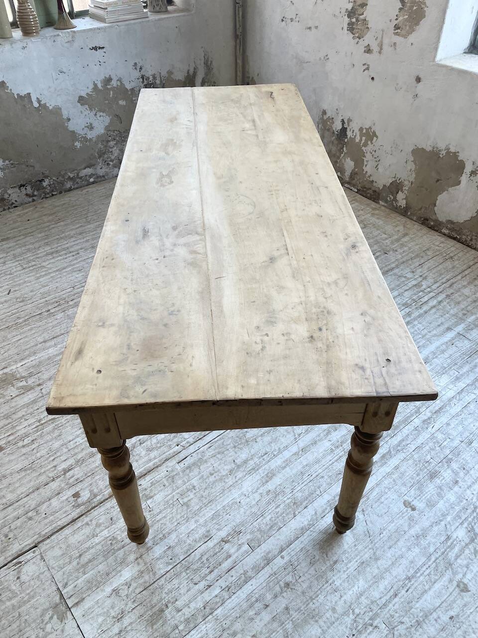 2m walnut drapery farmhouse table