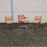 Set of an office chair and 2 Marcom chairs from the 60s