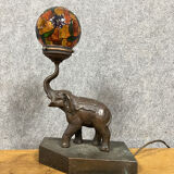 Bronze lamp with elephant Art Nouveau period around 1900