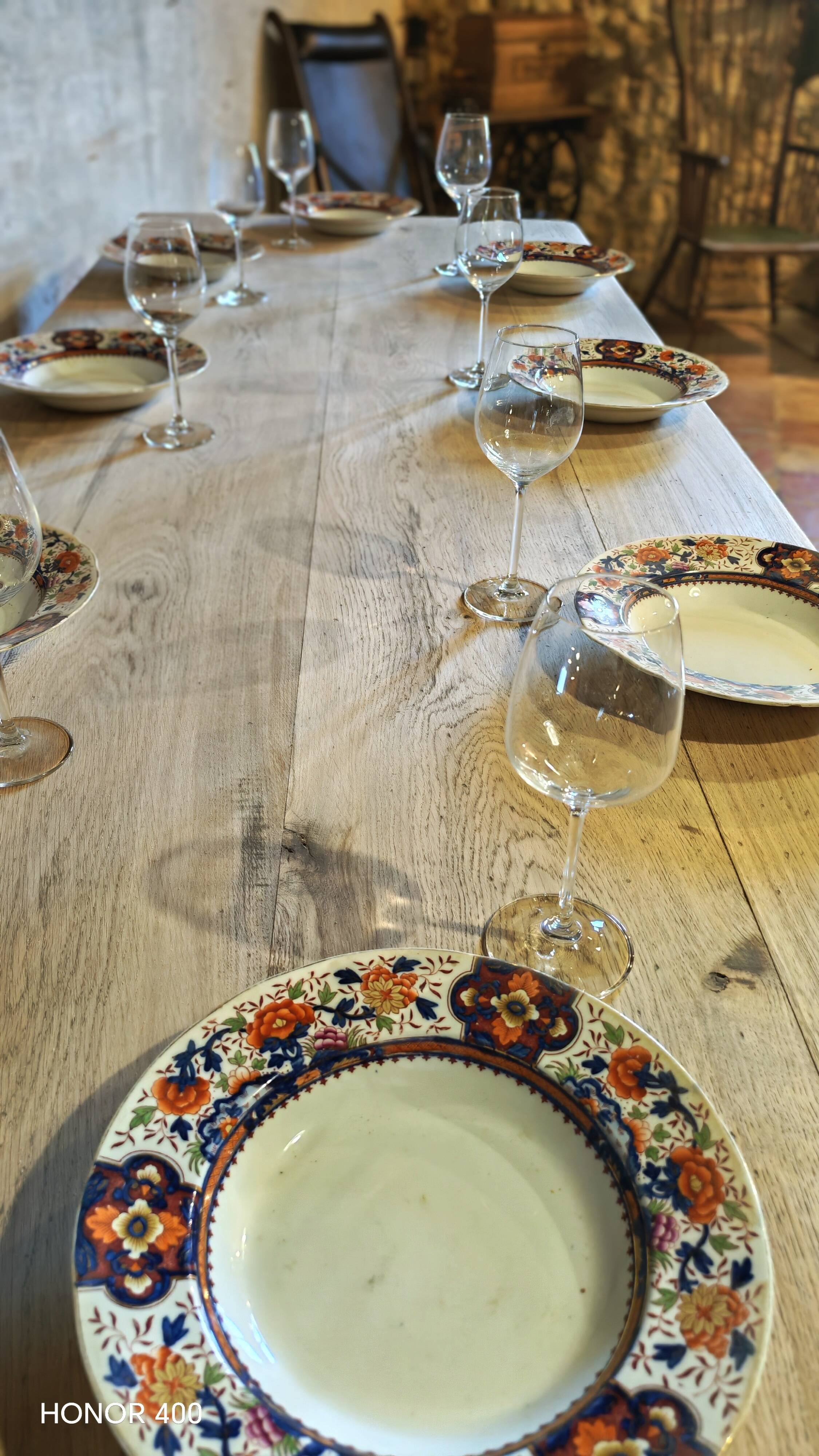 French solid oak farmhouse table 239x89 Raw patinated