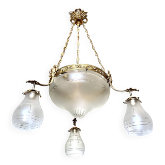 Large 1900 neoclassical chandelier