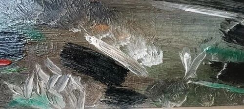 abstract oil painting on canvas by Simone Ciani, 80x50 cm
