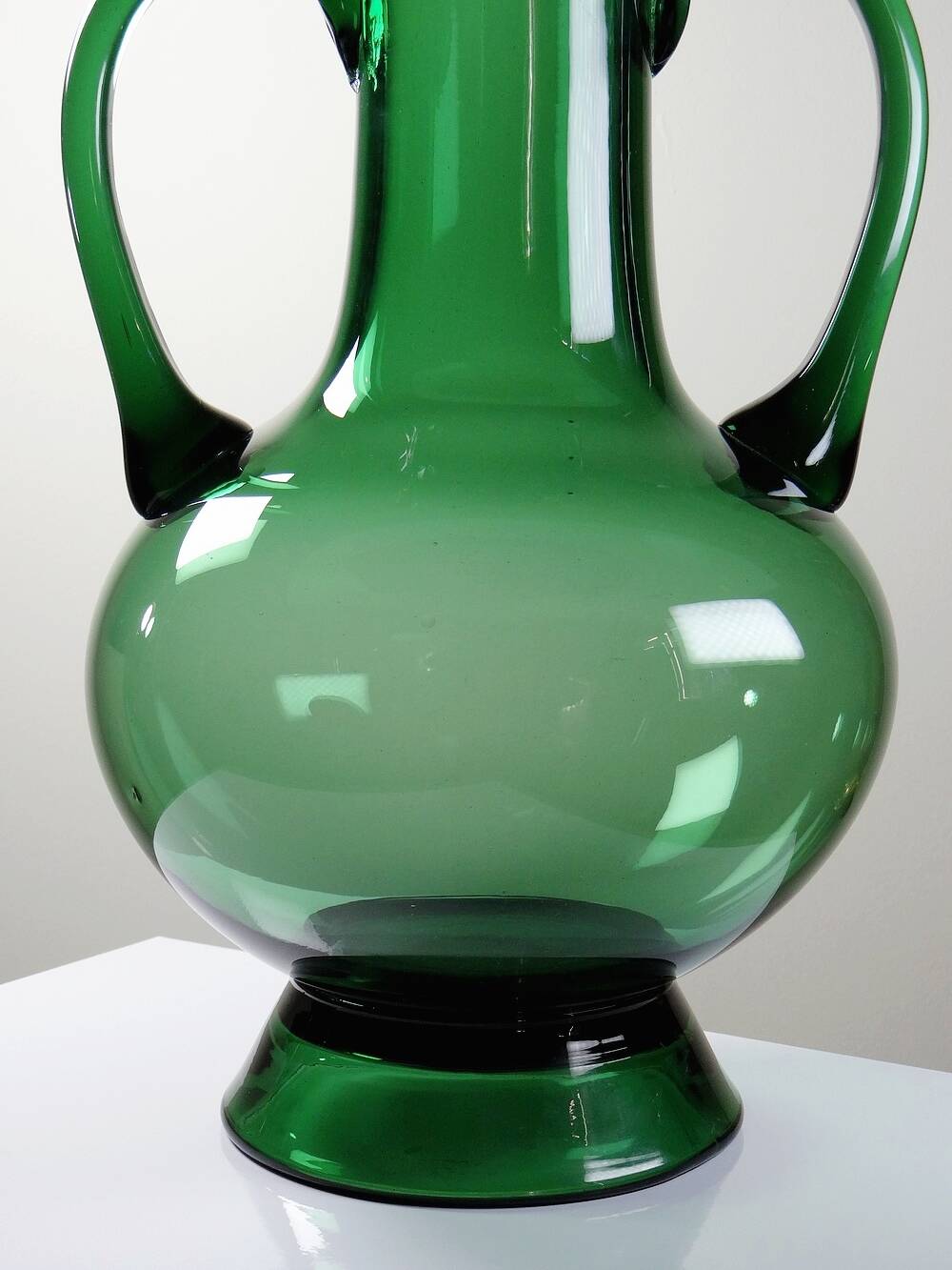 Vintage mouth-blown Etruscan style Empoli amphora vase
