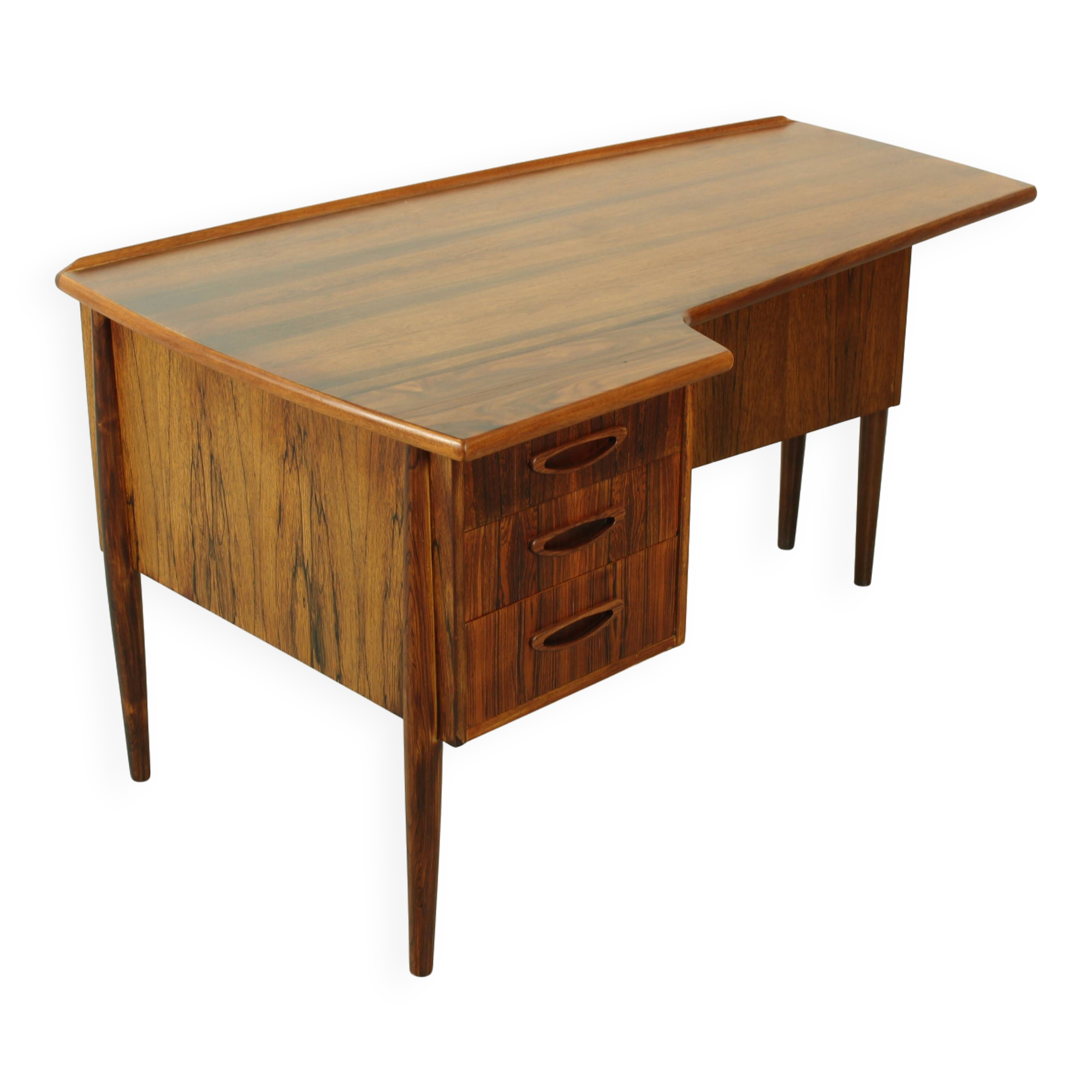 Bureau Boomerang en palissandre du milieu du siècle, années 1960