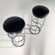 "Satish" bar stools in leather and chrome tubular steel by E Eckart Muthesius.