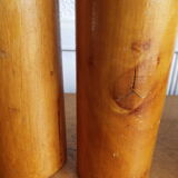 Set of 9 turned wooden pins