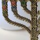 Menorah/Hebrew Candlestick with 7 branches. Astrological signs. Hanukkah. In patinated brass old gold