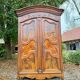 Large gendarme hat cabinet in walnut from the louis period