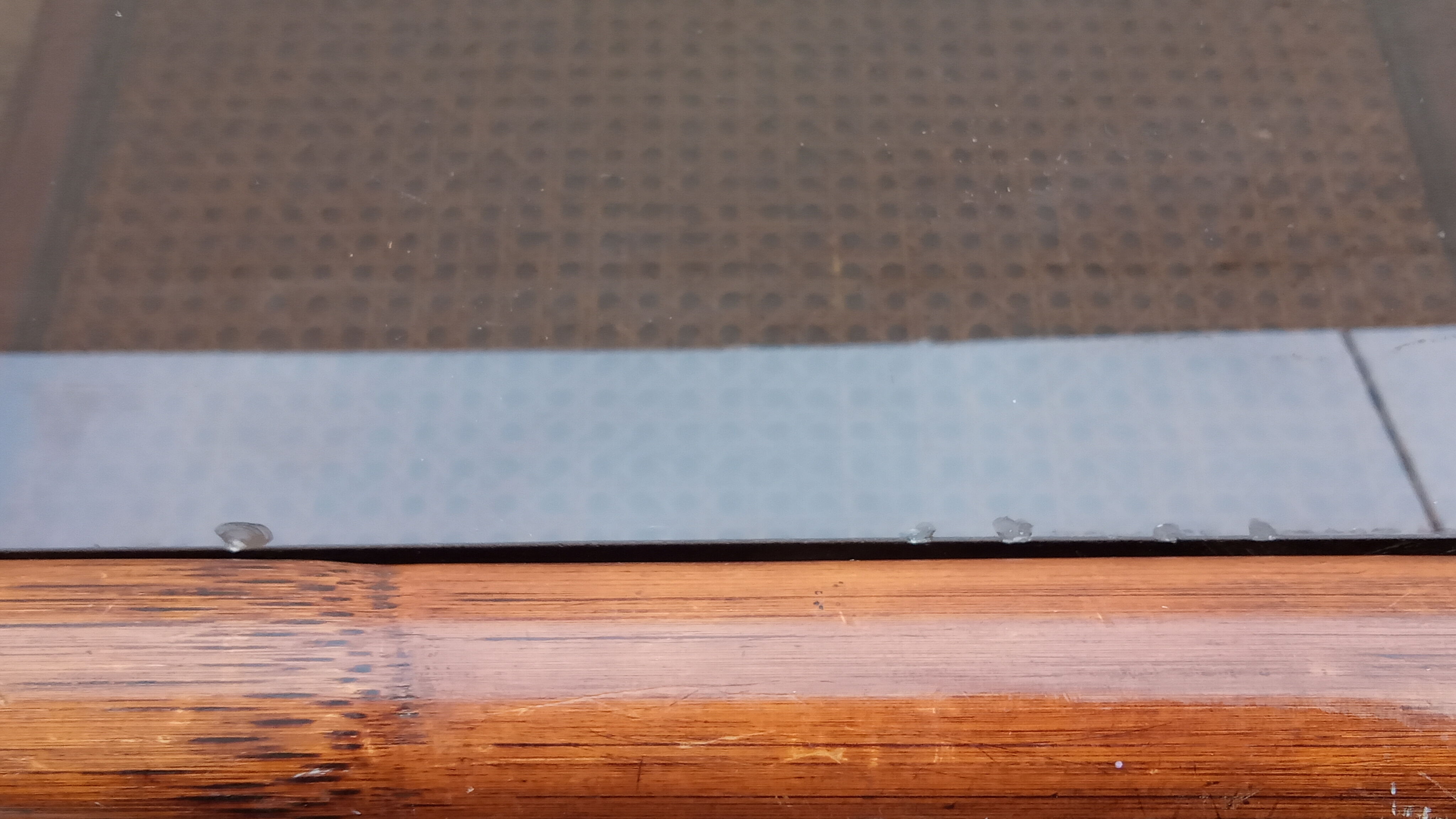 Vintage rattan coffee table and smoked glass