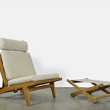 Rare set of 4 deckchairs AP71 including footstool by Hans Wegner for AP Stolen, Denmark 1968