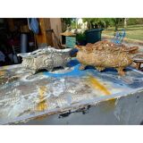 Pair of cast iron planters from 1900 from Charleville-Mézières, rocaille style