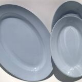 Plat ovale et deux ramequins assortis 50’s ciel