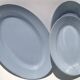 Oval dish and two matching ramekins, 50s sky blue