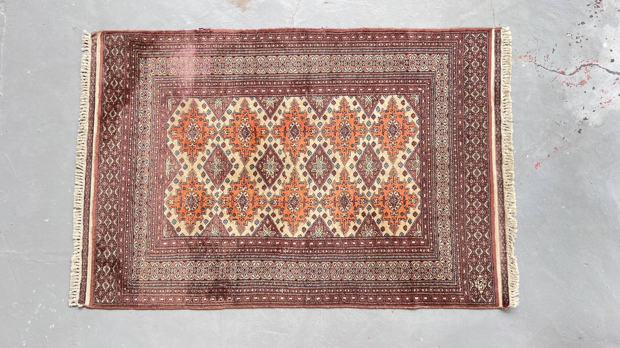 Tapis oriental pakistan gris-pourpre 196cm x 126cm