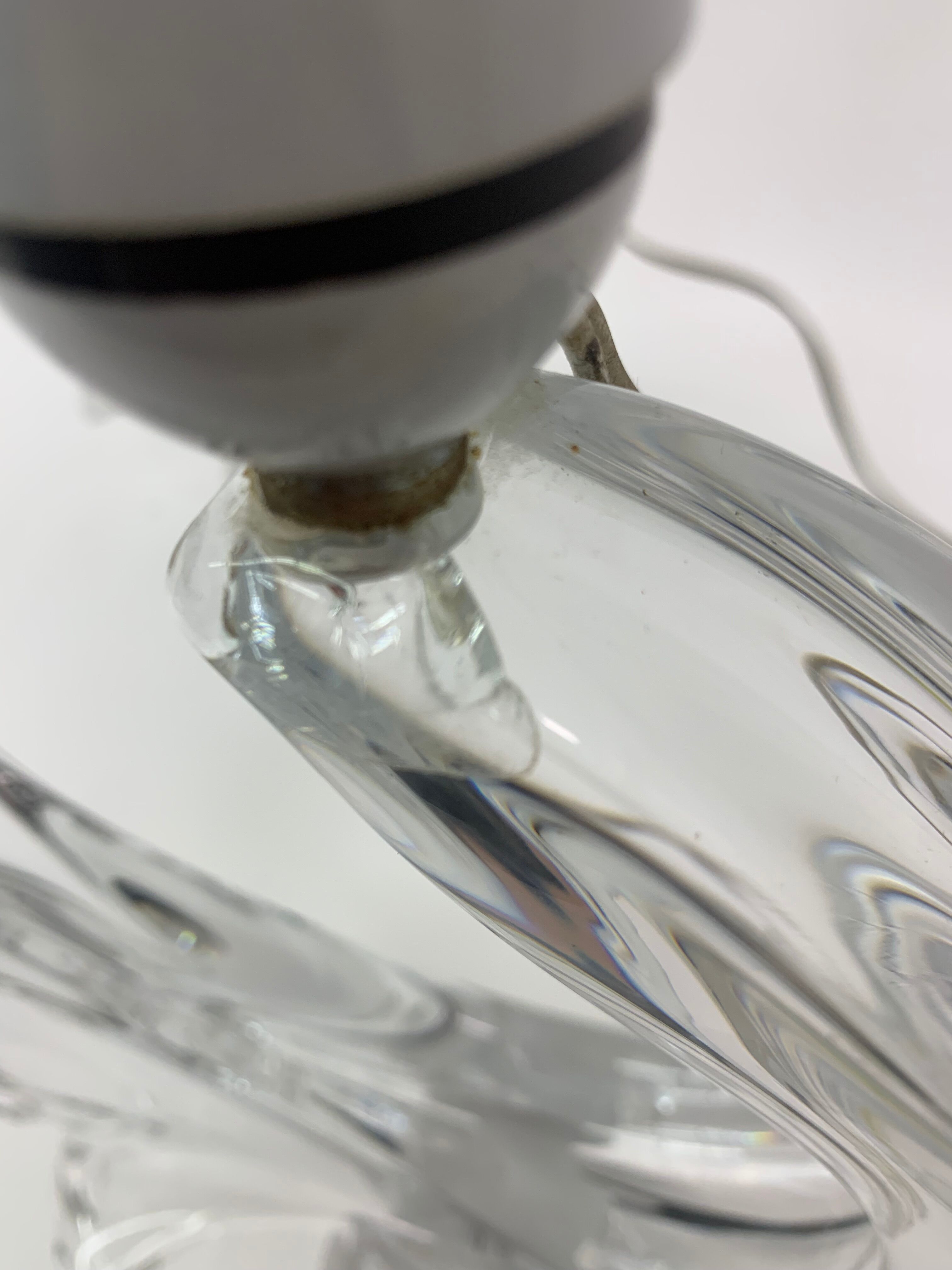 Set of 2 Daum France crystal table lamp , 1950's