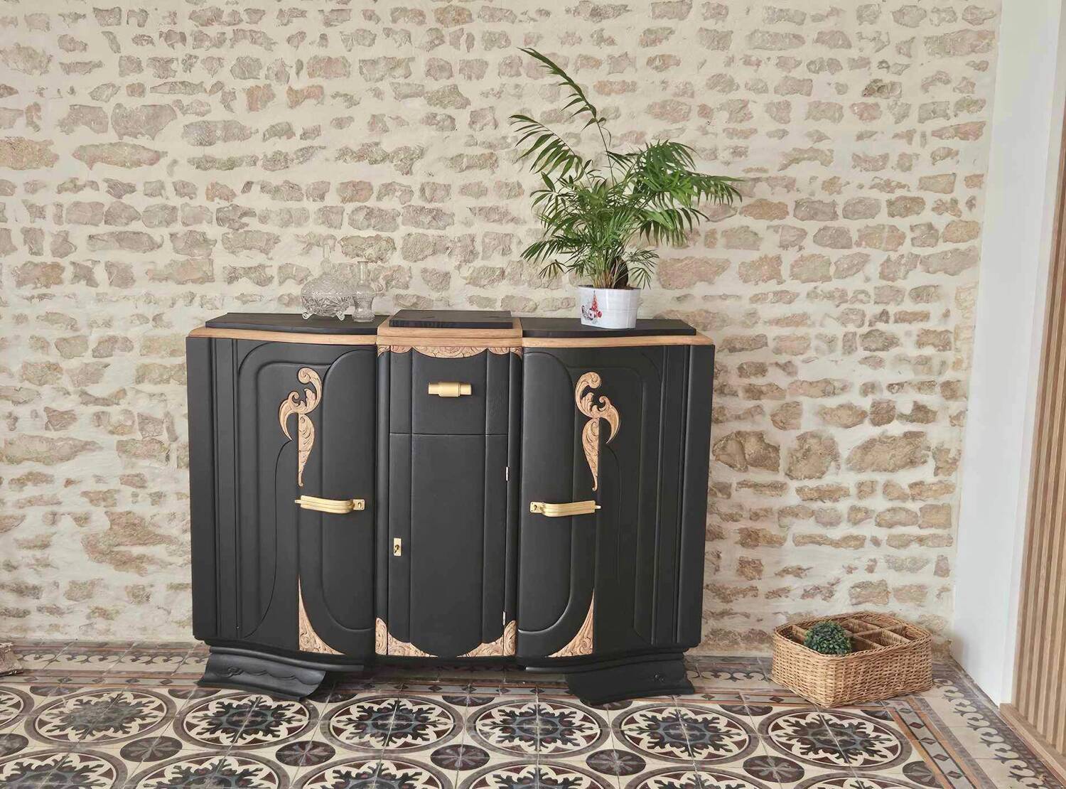 Black art deco sideboard