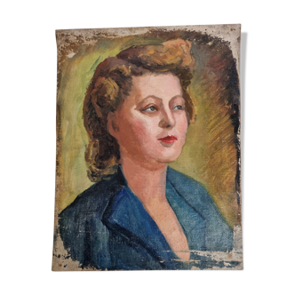 Portrait d'une jeune femme, étude d'artiste, années 50