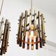 Vintage Italian Brass Cage Pendant Lamps, 1970s, set of 2