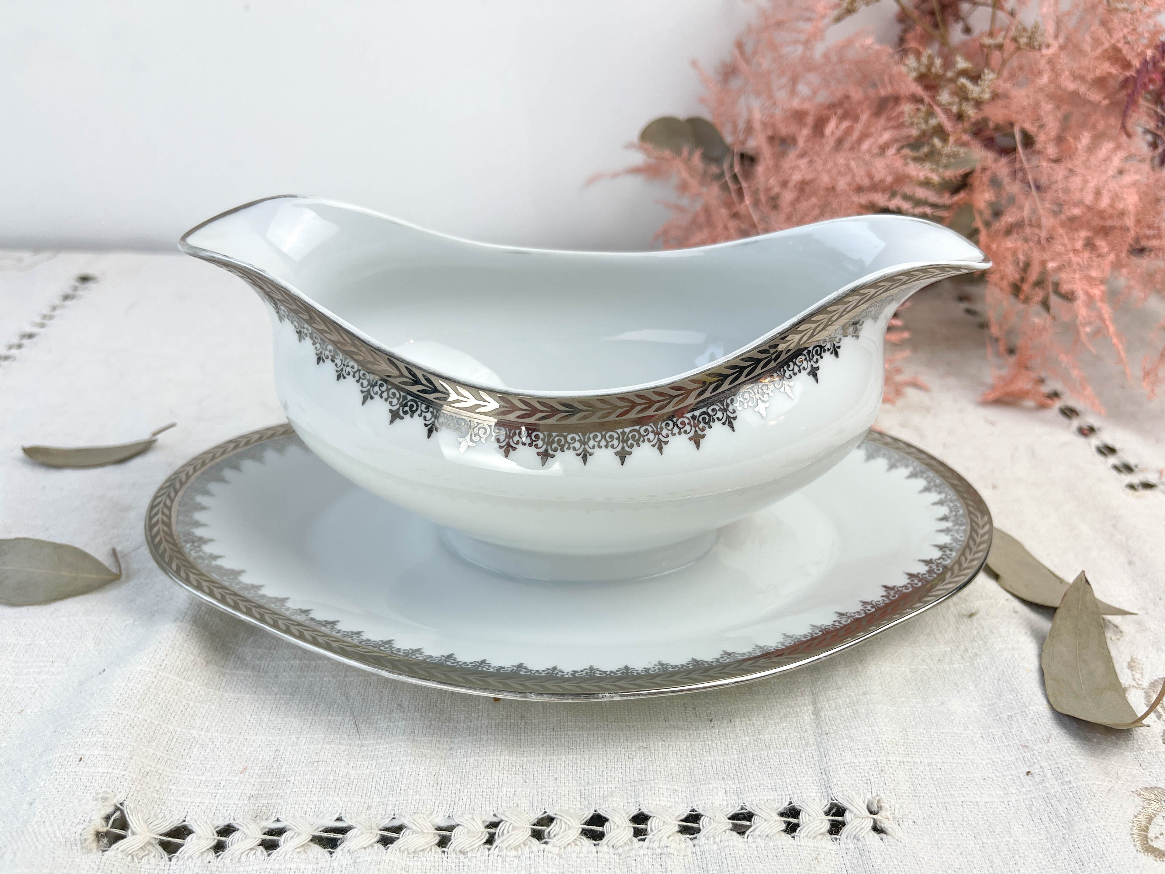 Vintage saucière porcelaine limoges silver made in france