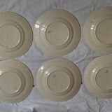 Set of 6 flat plates made of iron earth