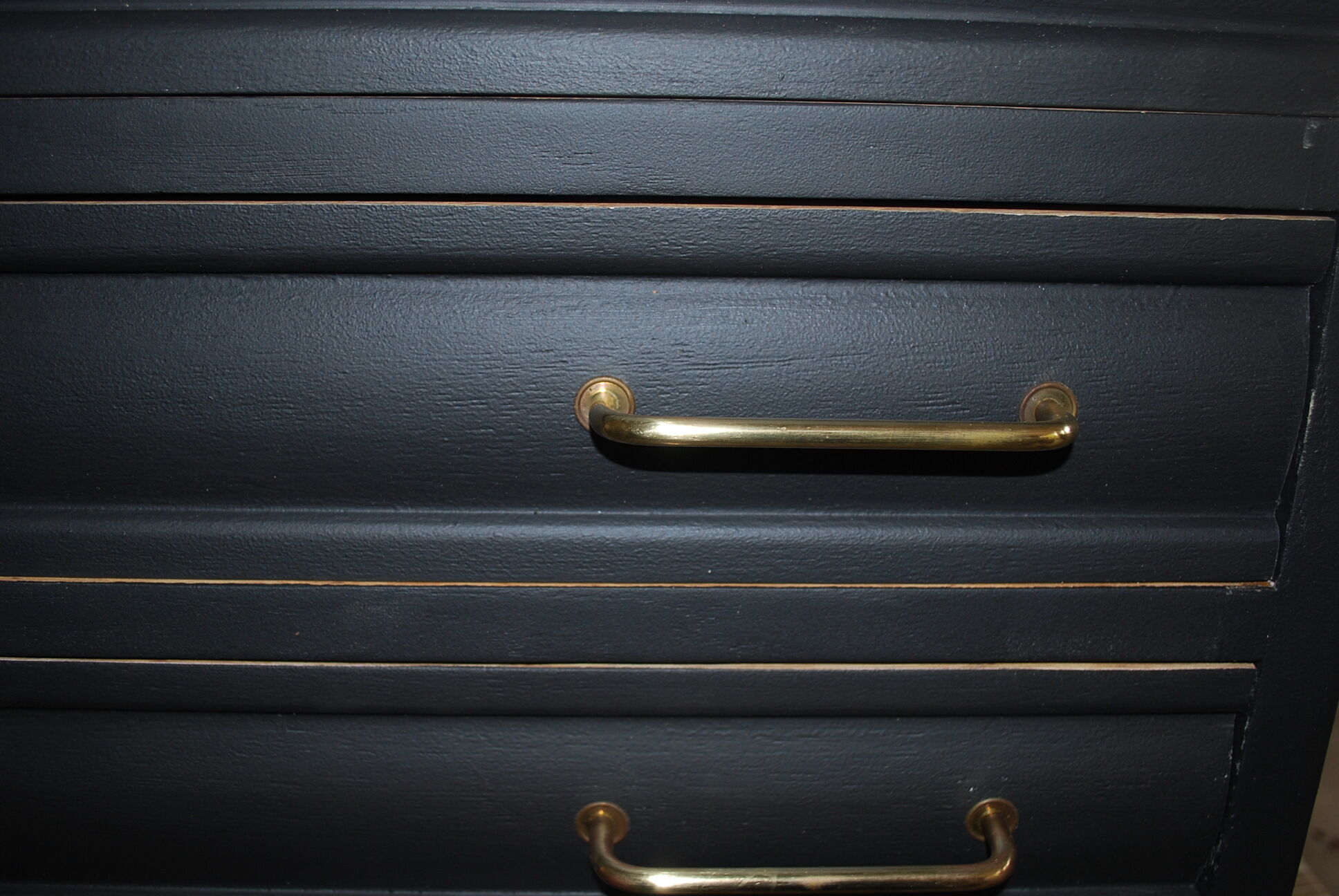 Renovated vintage black chest of drawers