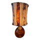 Lampe en verre soufflé ambré et laine
