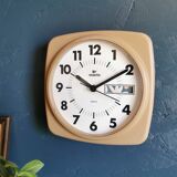 Vintage clock square silent wall clock "Mocha Spotlight"