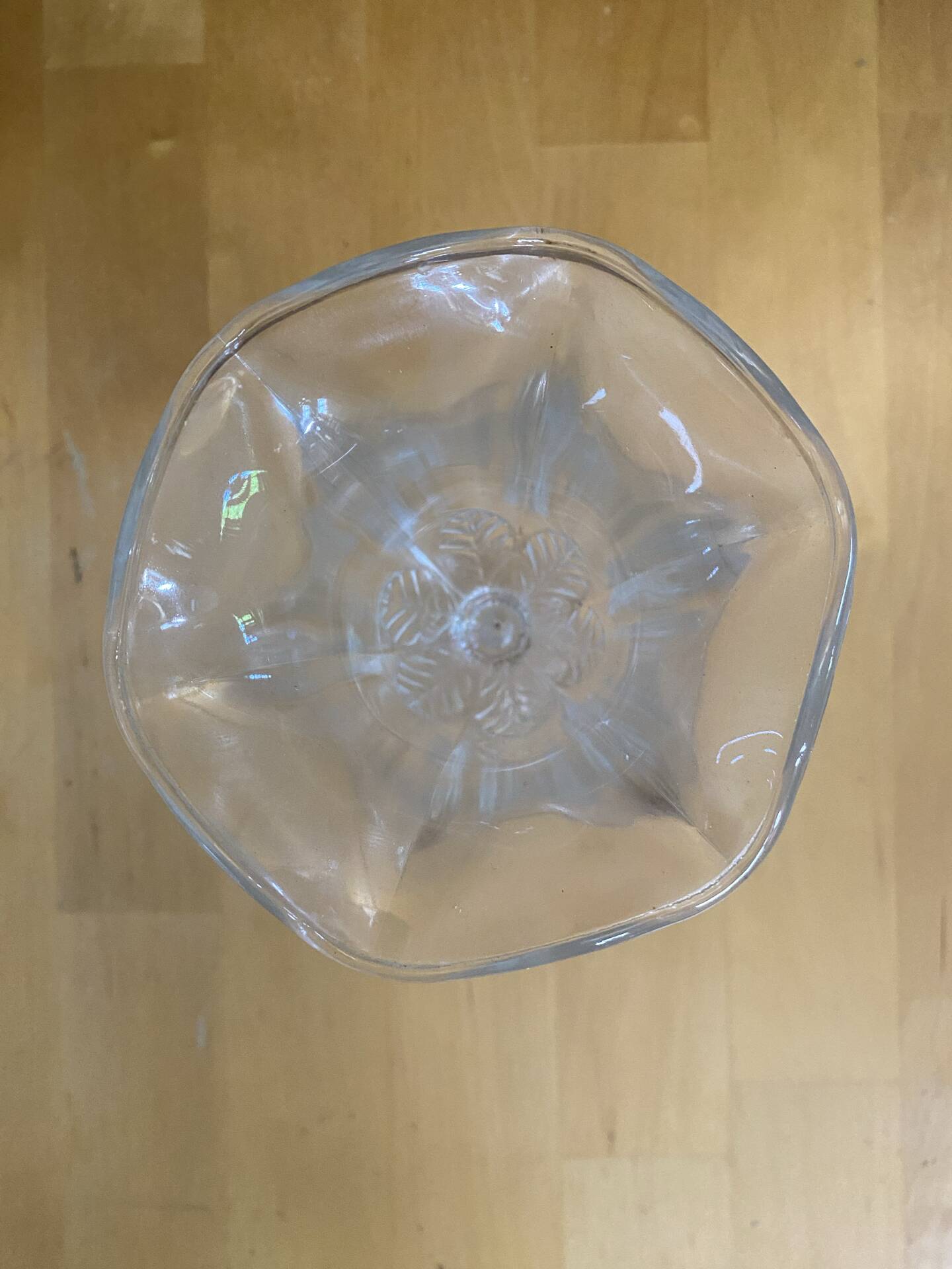 Set of 6 Ice Cream Bowls FIDENZA Moulded Glass Petal Shape Italy #E126