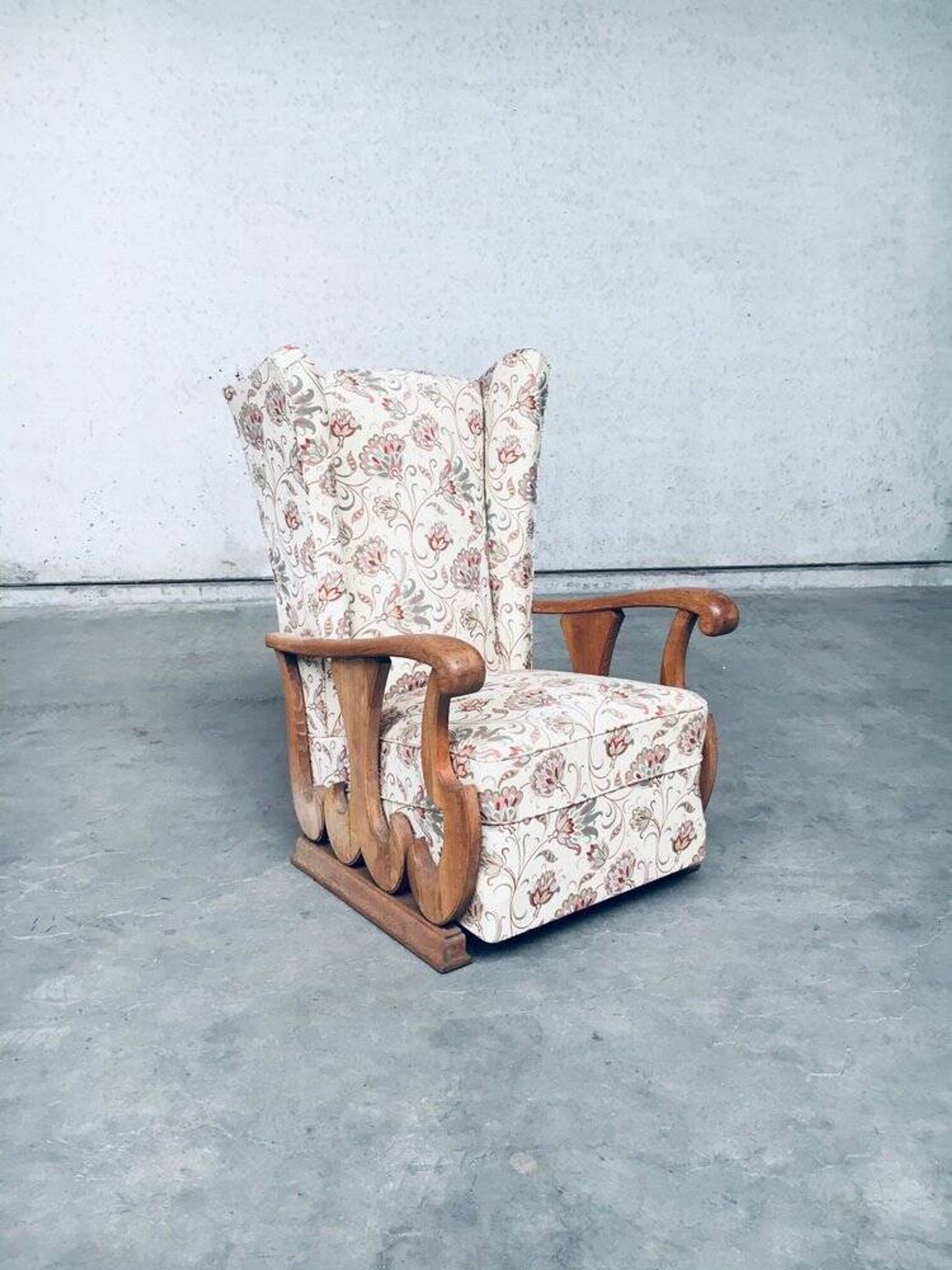 Set of High Wing Back Armchairs, 1900s