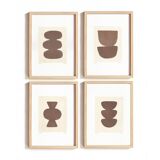 Collection of 4 abstract paintings, Col.Moka, on paper, signed Eawy