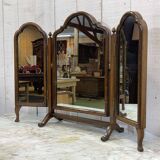 Psyche triptych, English, early 20th century, in mahogany