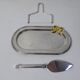 Flat foie gras service in silver metal and brass