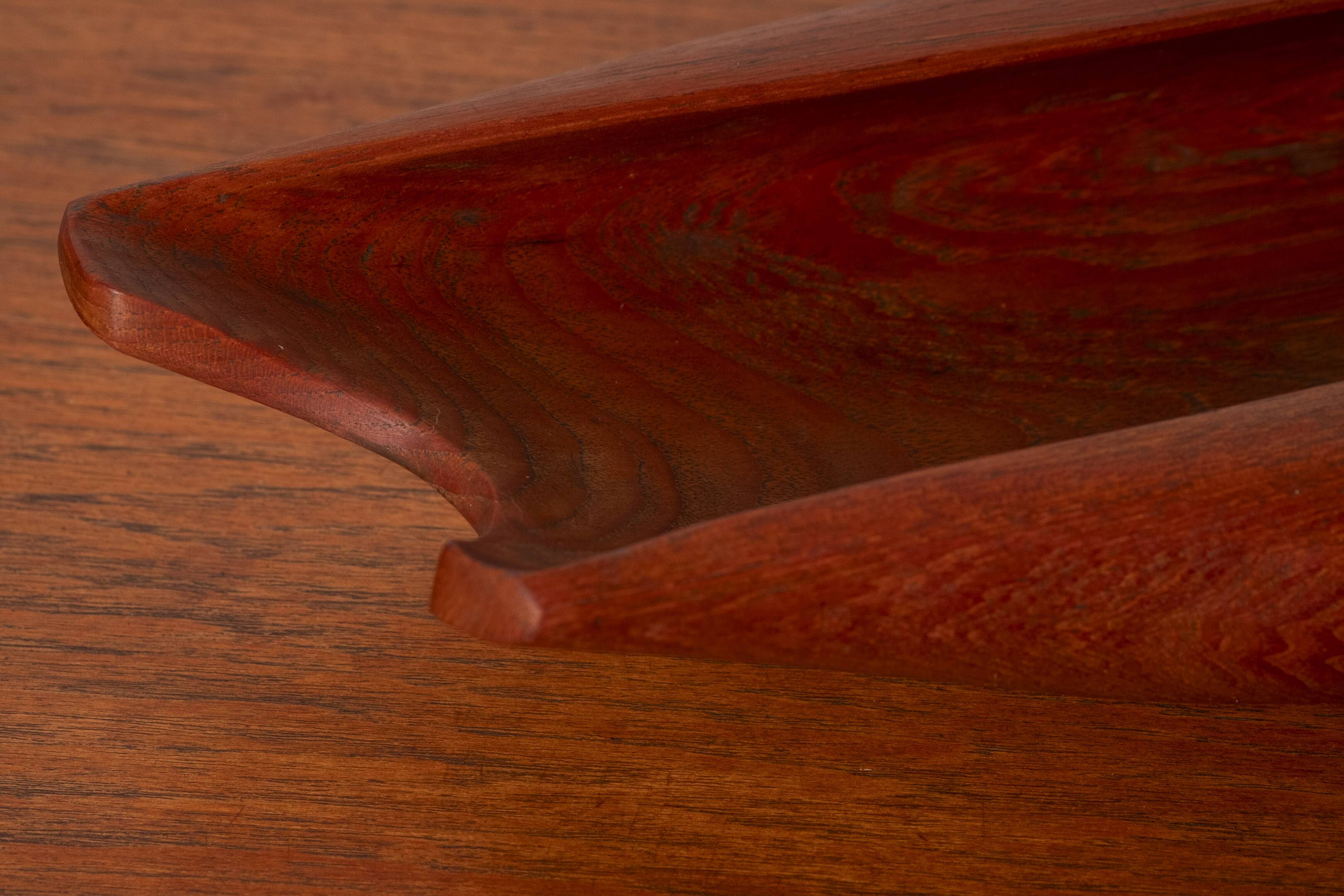 Organically Carved Serving Tray in Teak, 1950s Denmark
