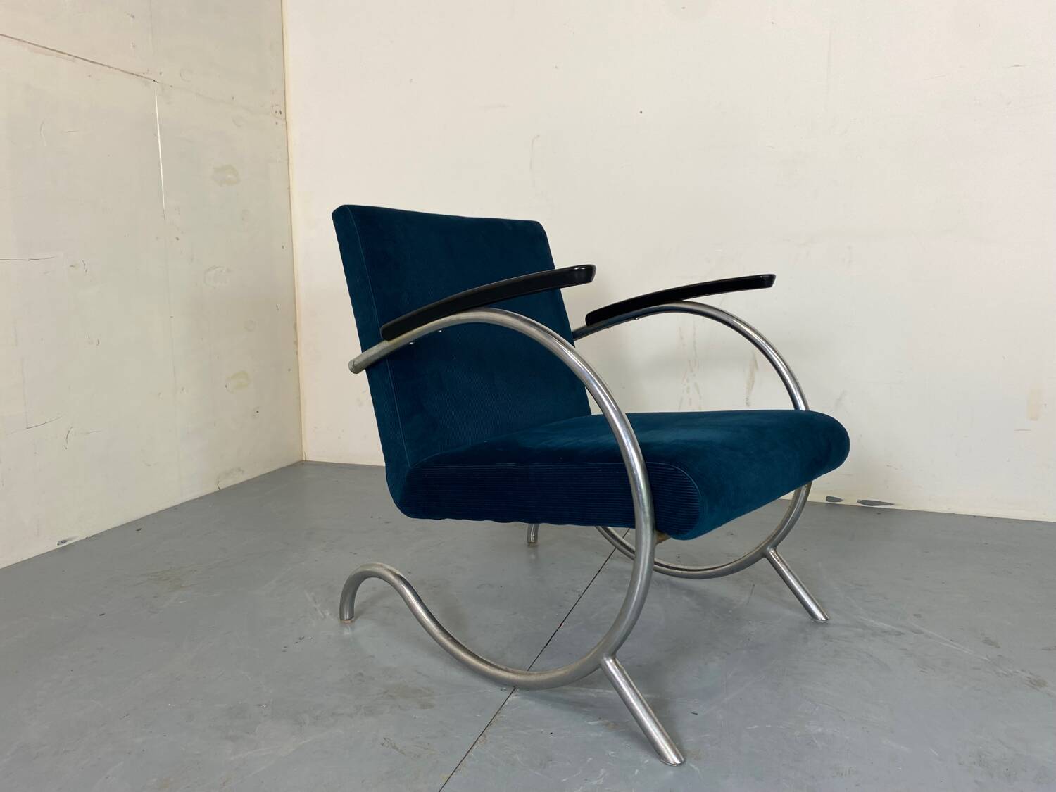 Fauteuil Bauhaus Art Déco en Acier Tubulaire par Jan Schröfer pour Ahrend De Cirkel, 1920s