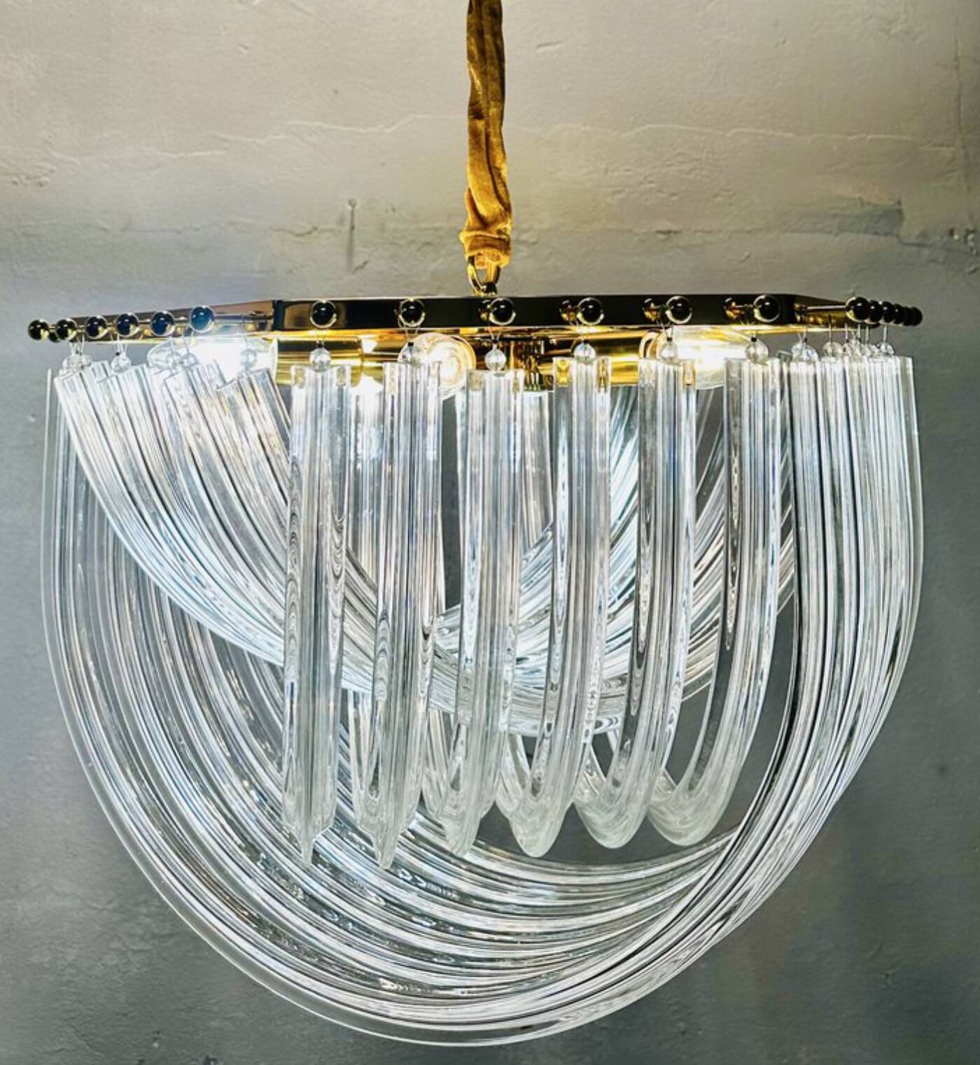 Lampadario trilobo Venini di Paolo Venini, anni '80