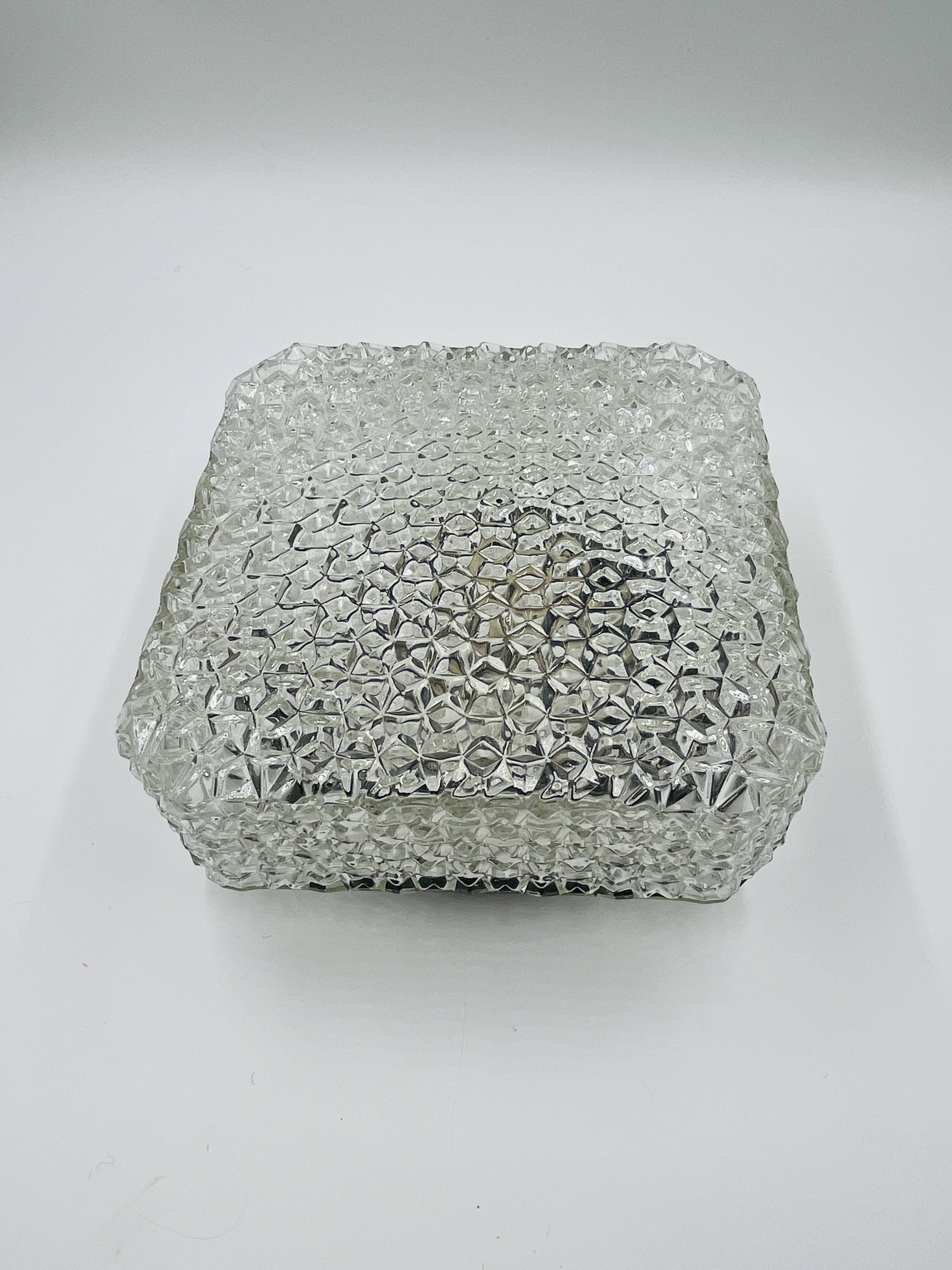 Square Ceiling Light RZB Bamberg Cut Glass Stars