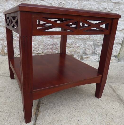 exotic wood side table – excellent condition