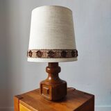 Vintage 70s oak living room lamp