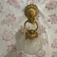 Applique vintage main en bronze doré et globe en verre craquelé